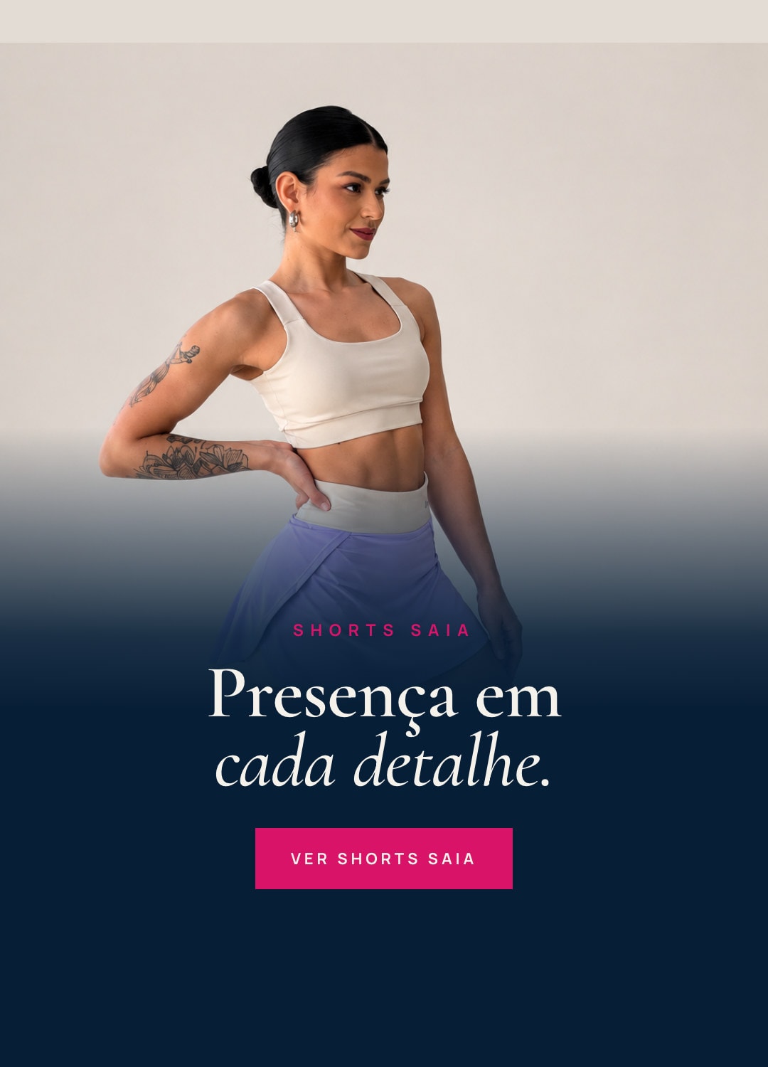 Shorts saia Musa de Ferro — Presença em cada detalhe. Ver shorts saia.