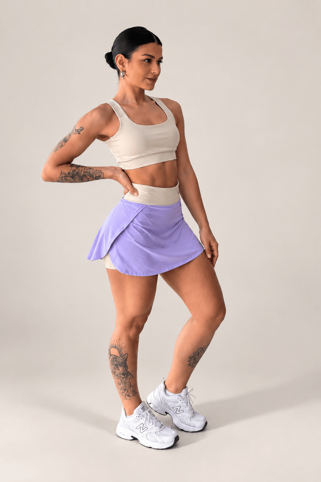 SHORT SAIA MUSA DE FERRO DRY OFF COM LILAS